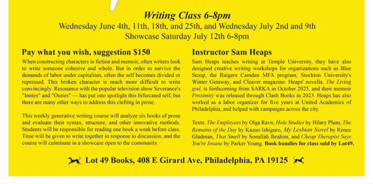 Workshop: The Bifurcated Self; Writing the Self Under Capitalism begins June 4th, 2025