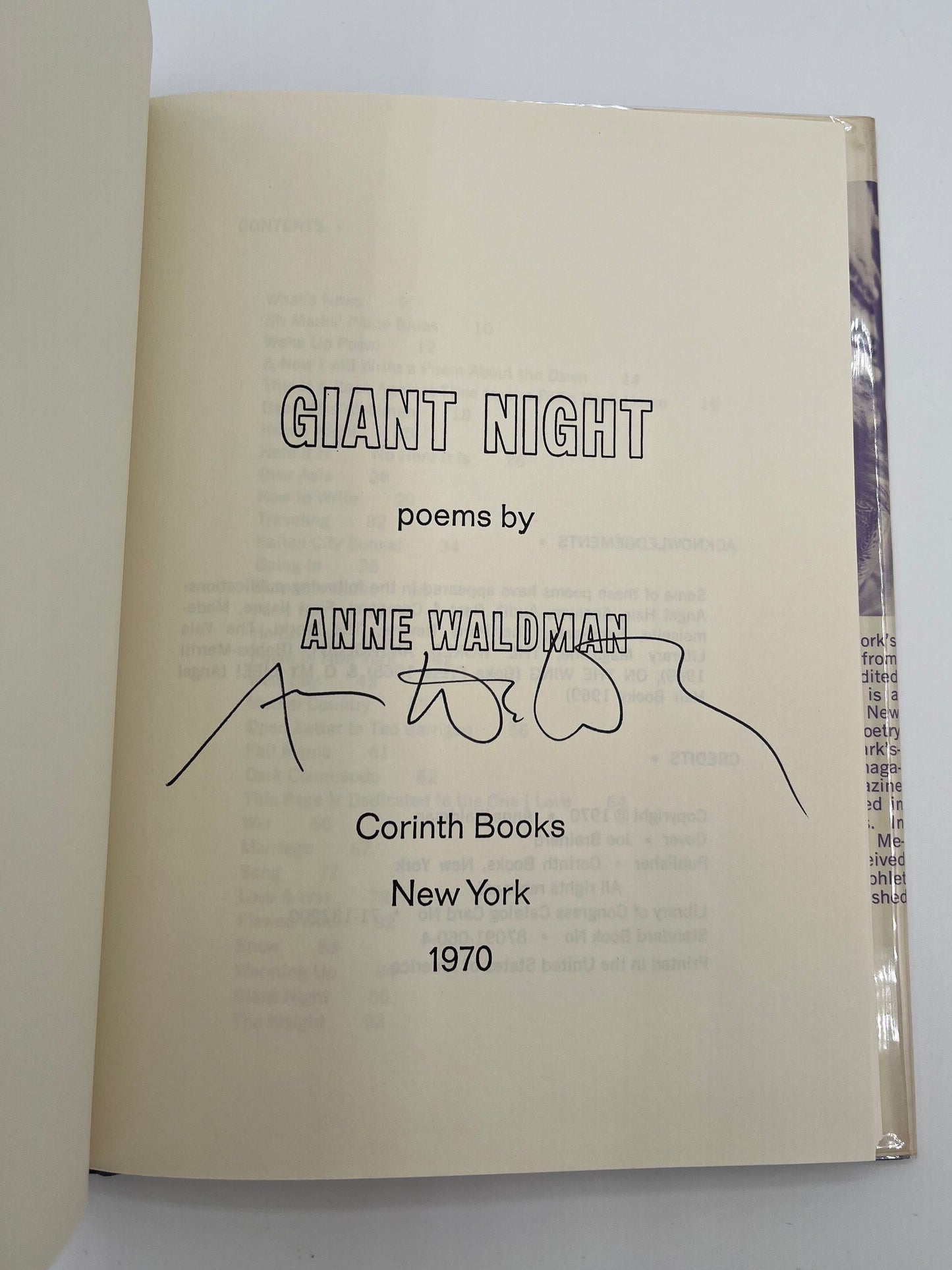 Giant Night by Anne Waldman, signed