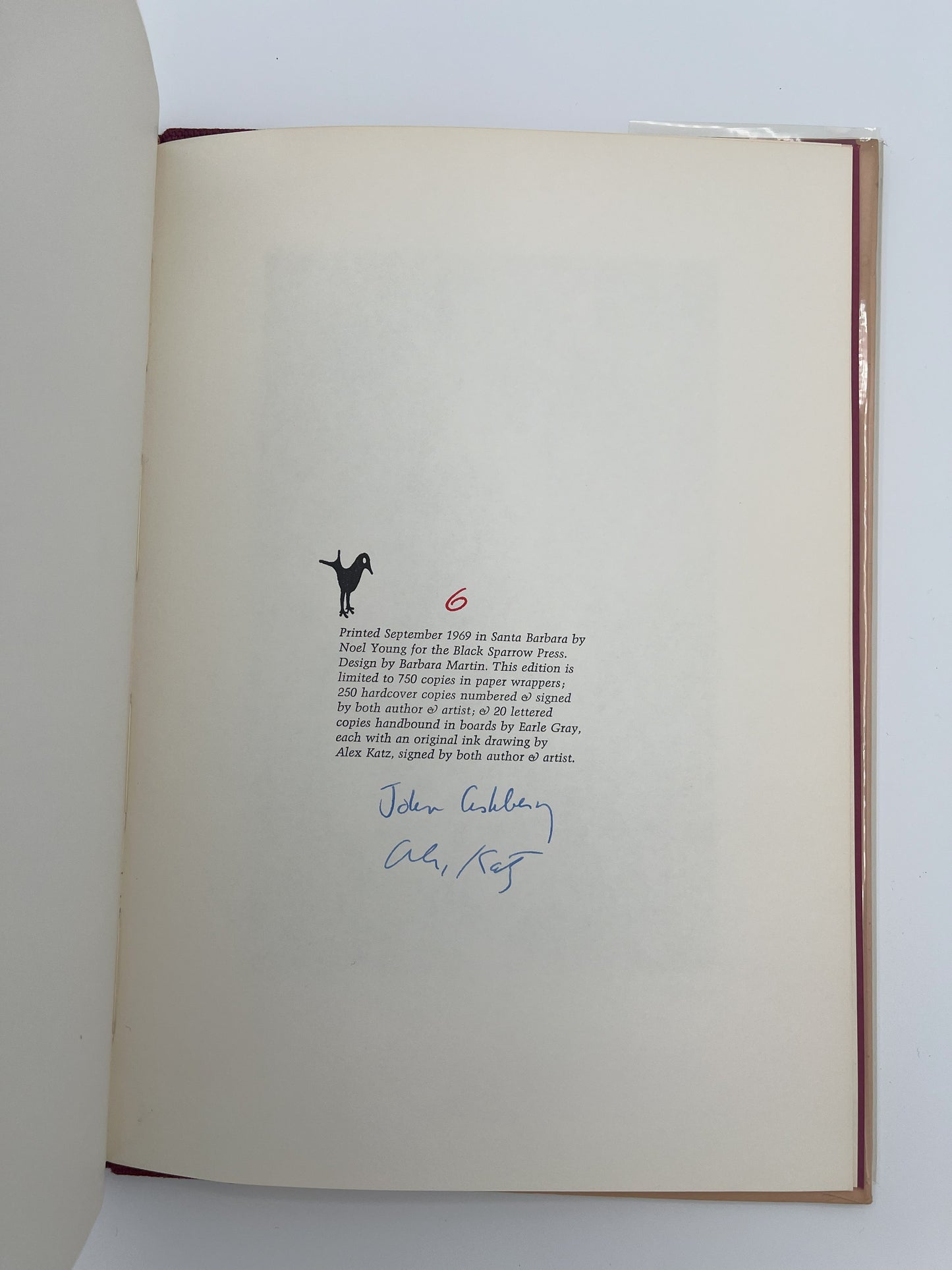 Fragment, signed by Ashbery and Katz. Inscribed by Ashbery to Clayton Eshleman.