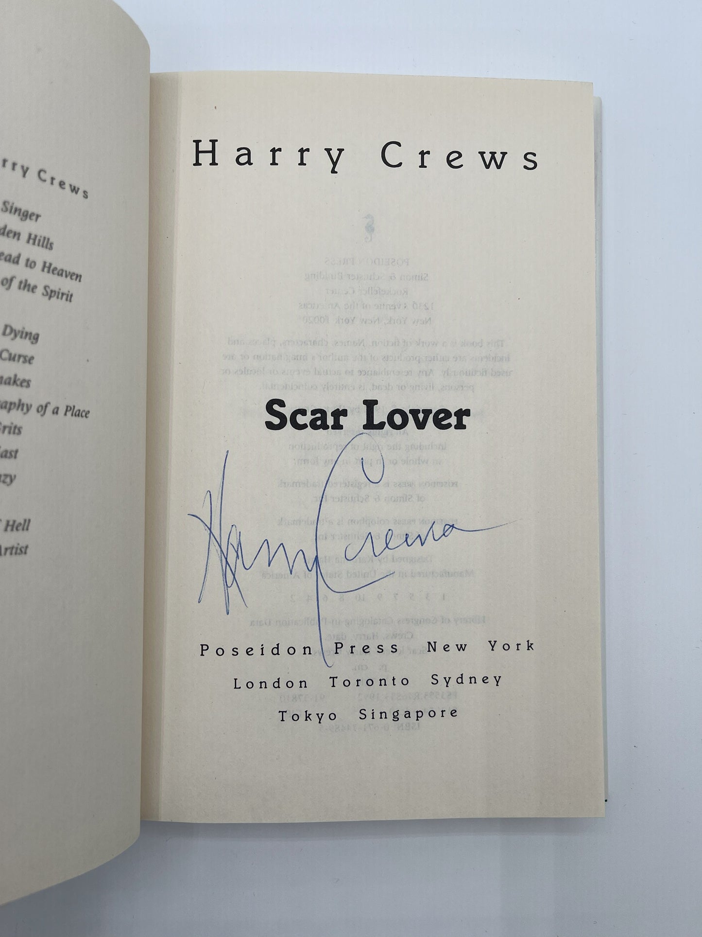 Scar Lover, 1st ed. Signed
