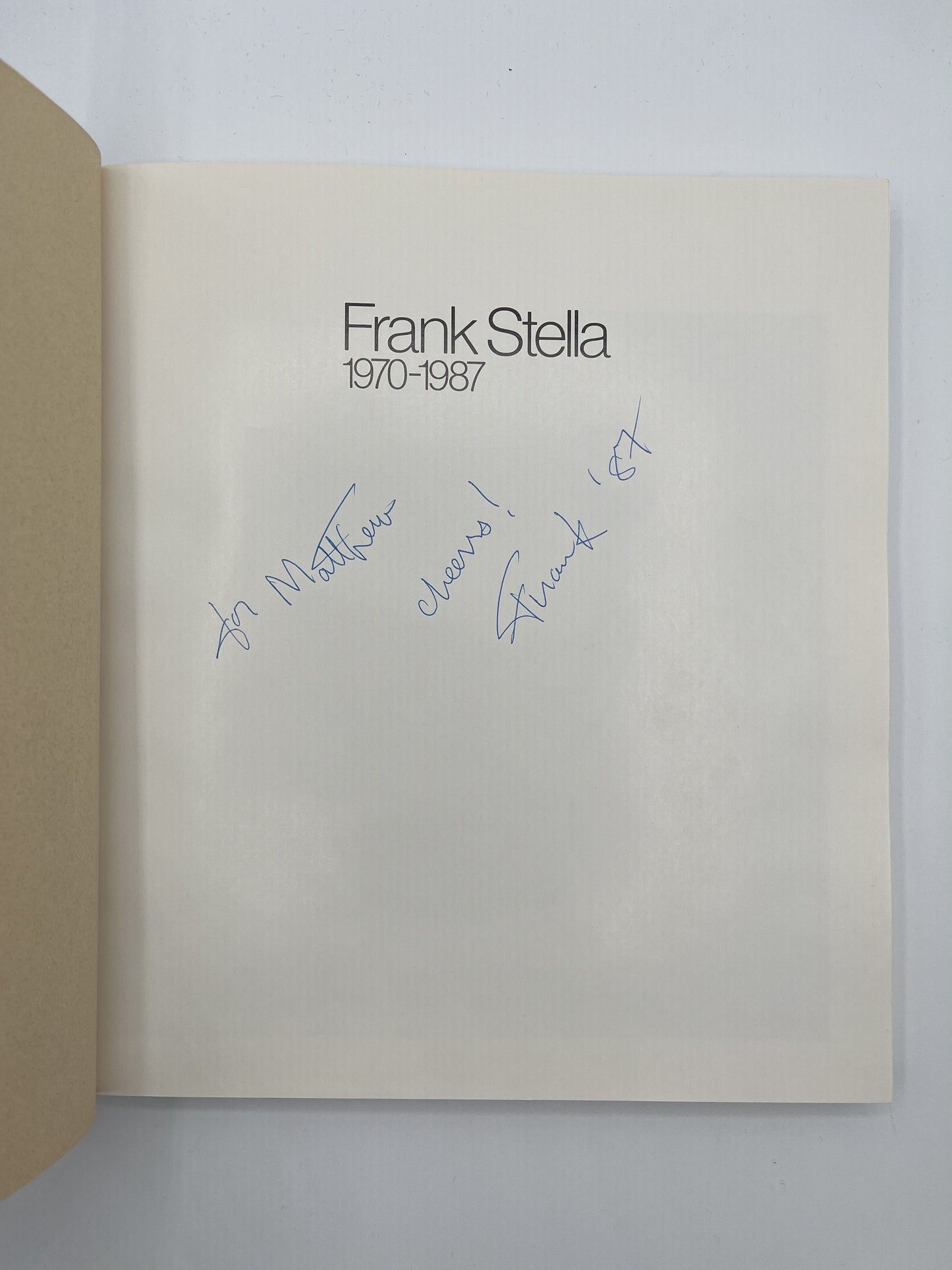 Frank Stella 1970-1987, edited William Rubin, signed hardcover