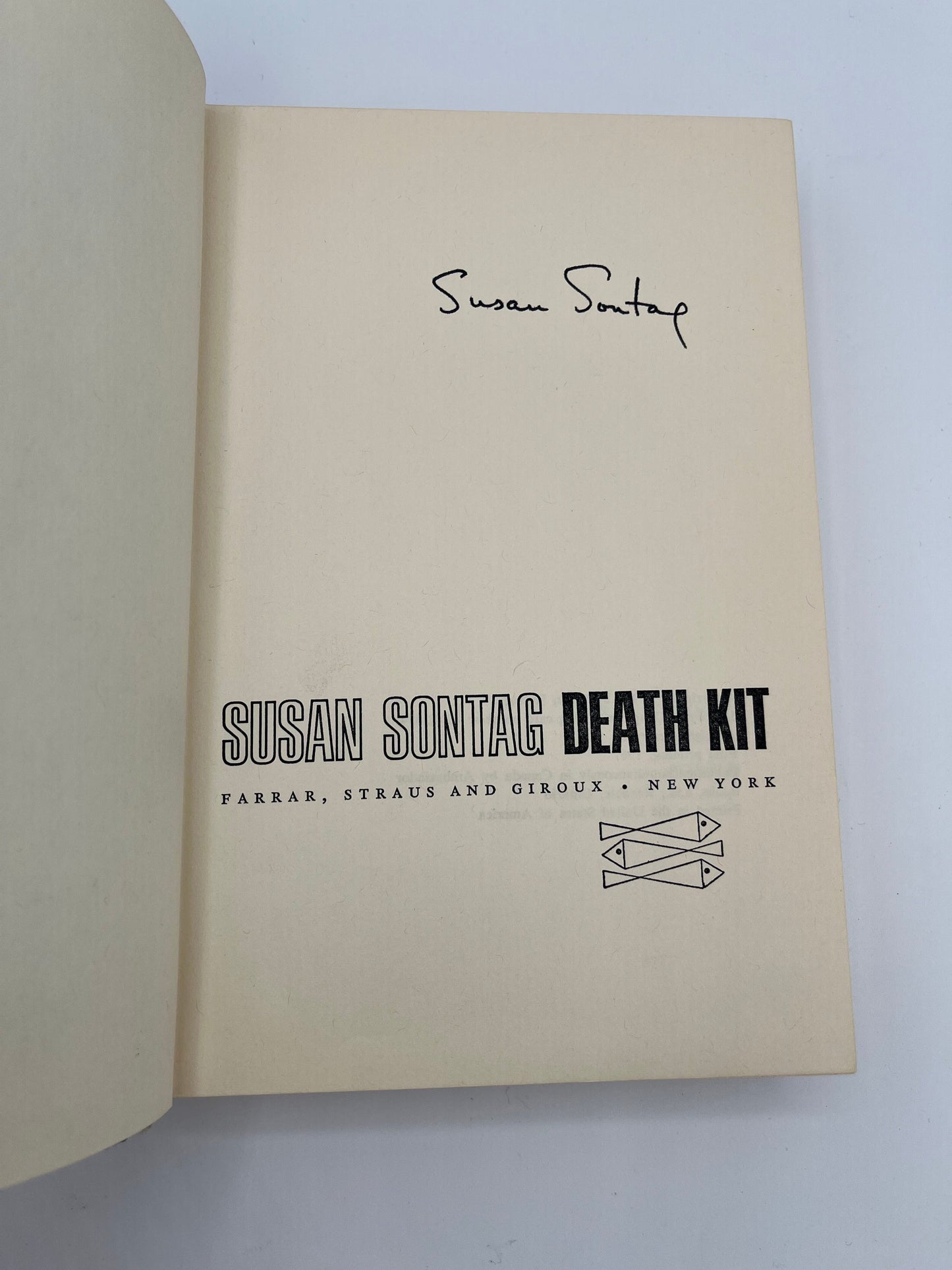 "Death Kit" by Susan Sontag, signed
