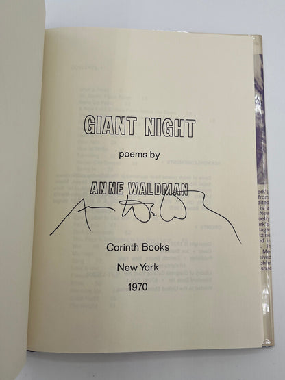 Giant Night by Anne Waldman, signed