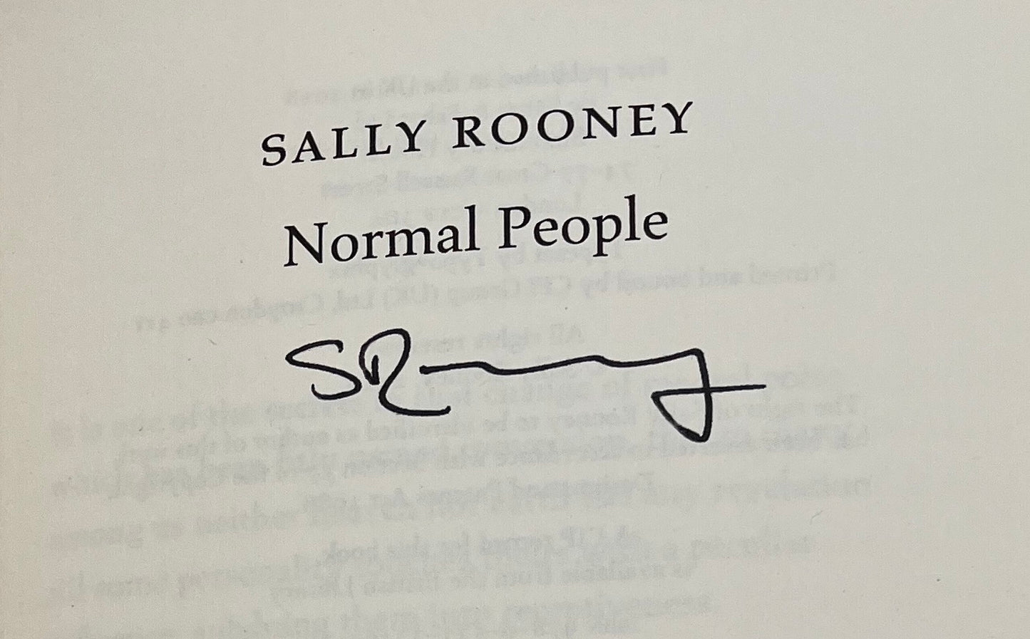 Normal People by Sally Rooney, signed